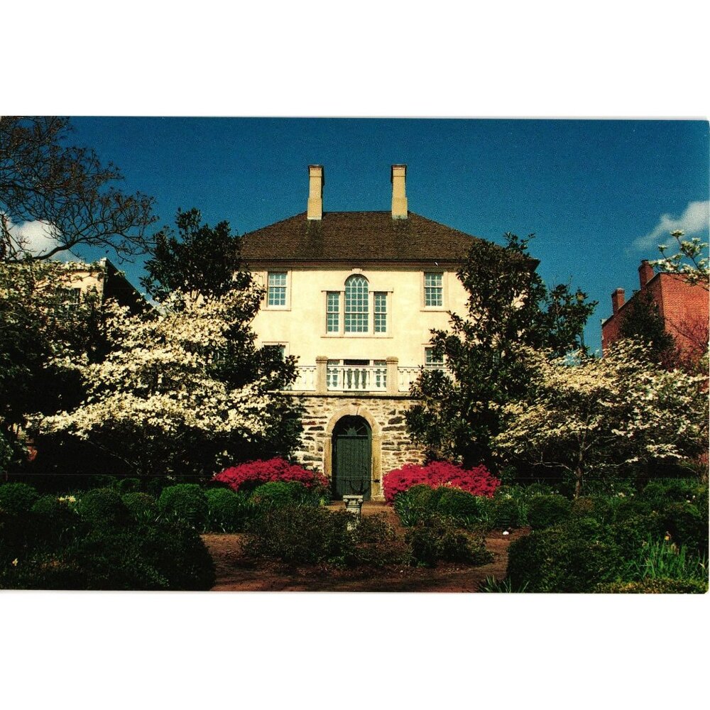 The Carlyle House from the Garden Postcard Lexington VA Palladian Style Mansion
